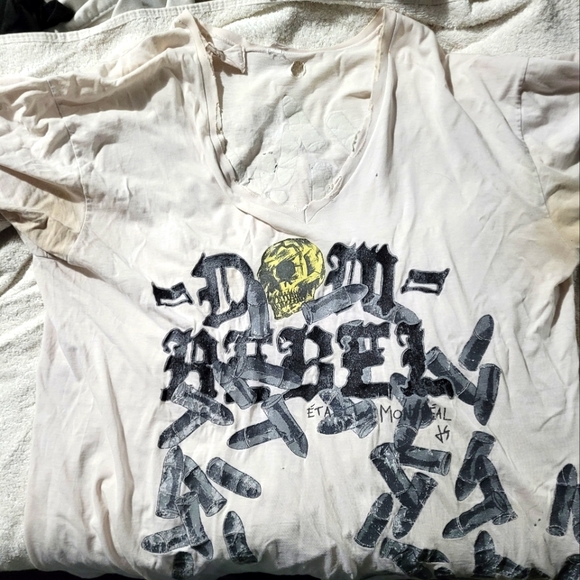 XL Dom Rebel low cut v neck Tee. Well worn - Picture 1 of 2